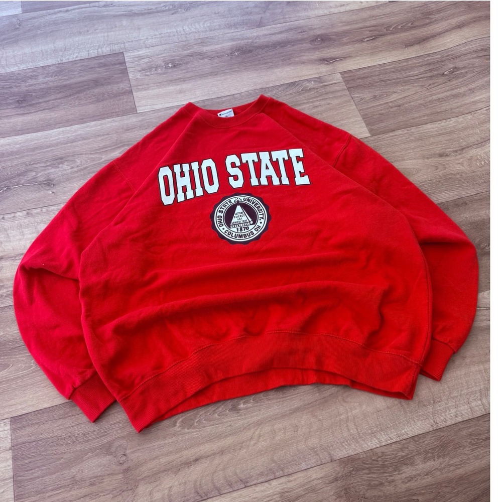 Champion Ohio State University Buckeyes Red Crewneck Sweatshirt XL 0969